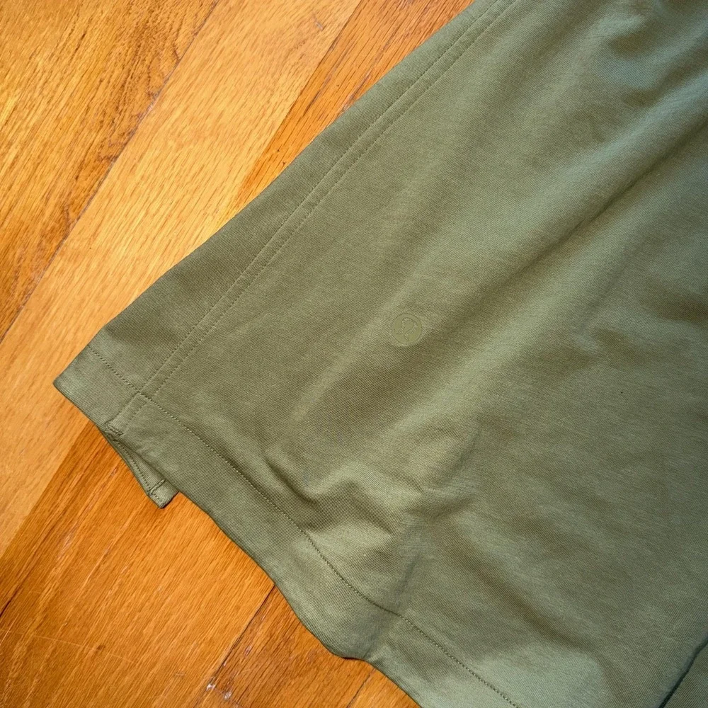 Lululemon Cotton Wrap-Front T-Shirt Dress 2 Green Short Sleeve Casual Athleisure
